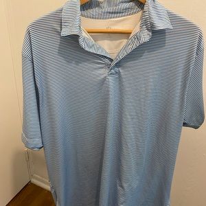Striped blue collared shirt